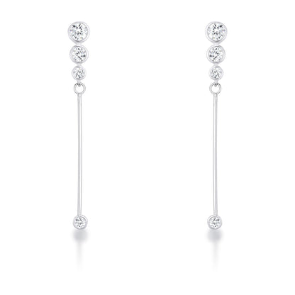 Avera 1.2Ct Graduated Plated Drop Cubic Zirconia Earrings