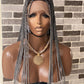 Knotless (Salt and pepper) Full lace wig