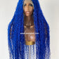 Bohemian Knotless Braid Wig (100% Human Hair Curls) Full Lace - Tara Blue