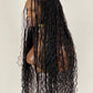 Crush Bohemian Cornrow Braided Wig, Swiss Full Lace, Black Color, Waist Length, Standard Density.