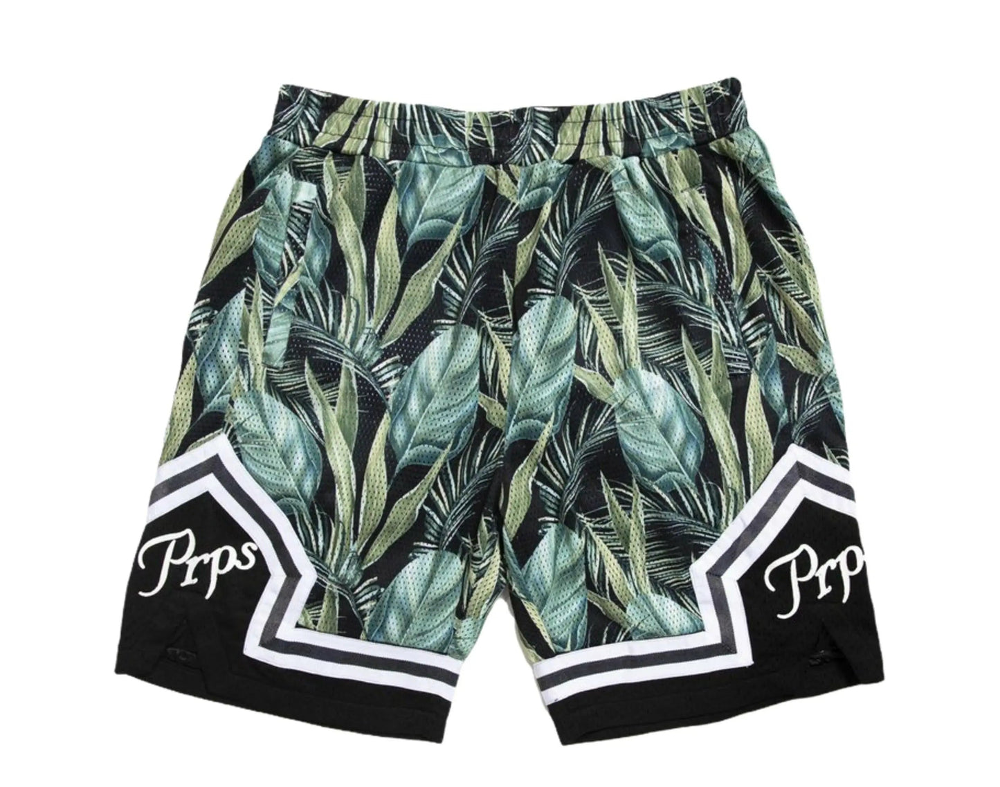 Prps Palm Men Mesh Shorts Green Multi Palm Print