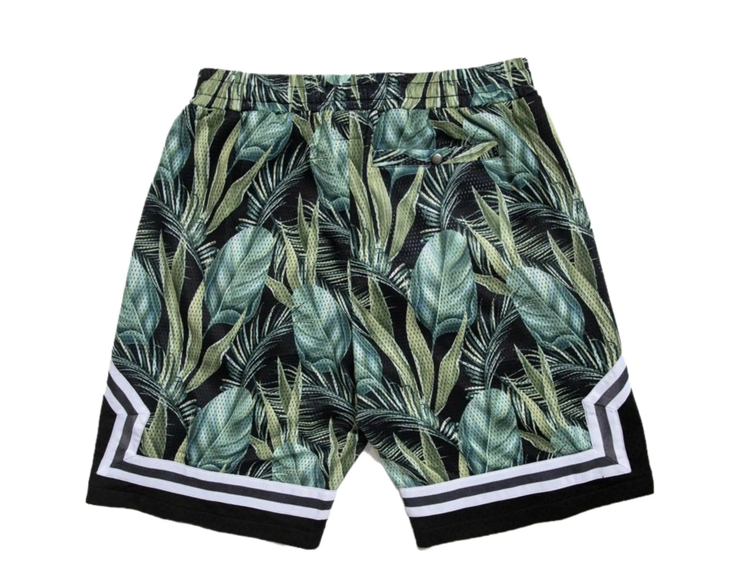 Prps Palm Men Mesh Shorts Green Multi Palm Print