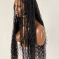 Crush Bohemian Cornrow Braided Wig, Swiss Full Lace, Black Color, Waist Length, Standard Density.