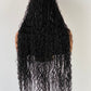 Bohemian Knotless Braided Wig, Swiss Full Lace, Black Color, Waist Length - READY TO SHIP