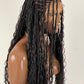 Crush Bohemian Cornrow Braided Wig, Swiss Full Lace, Black Color, Waist Length, Standard Density.