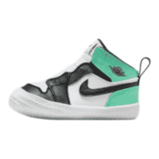 Jordan 1 Crib Bootie Toddlers Shoes White/Green Glow/Black