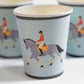 Equestrian Horse Riding Paper Cups (9 oz) | Recyclable Eco Cups for Horse Party, Kids Birthday, Derby or Pony Theme (x 12)