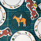 Equestrian Horse Dessert Plates (7 Inch) | Horse Party Supplies | Recyclable Paper Plates for Horse Lovers, Pony Party, Kids & Adults (x 12)