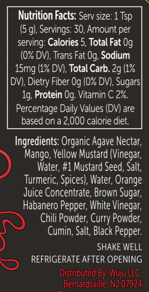 Wuju 5 Fl Oz. Extra Hot Sauce (Pack of 6)