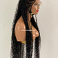 French Cornrow Bohemian Wig, Swiss Full Lace, Black, Waist Length, Standard Density - Leviana