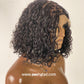 Bob Bohemian Knotless Wig (Human Hair Curls) HD Full Lace, Black Color
