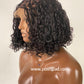 Bob Bohemian Knotless Wig (Human Hair Curls) HD Full Lace, Black Color