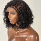 Bob Bohemian Knotless Wig (Human Hair Curls) HD Full Lace, Black Color