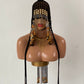 Queen Arewa Cornrow Beaded Wig (100% Full Lace Base) Color 1B