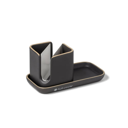 Full Circle Home Ceramic Sink Caddy - Durable and Space-Saving White Dishwashing Organizer