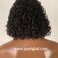 Bob Bohemian Knotless Wig (Human Hair Curls) HD Full Lace, Black Color