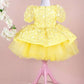 Fiona Yellow Party Dress - Layered