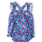 Fish in the Sea Ruffle Cross Back Romper