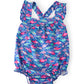 Fish in the Sea Ruffle Cross Back Romper