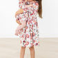 Footballs & Flowers 3/4 Sleeve Pocket Twirl Dress