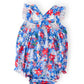 Freedom Flowers Ruffle Cross Back Romper