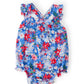 Freedom Flowers Ruffle Cross Back Romper