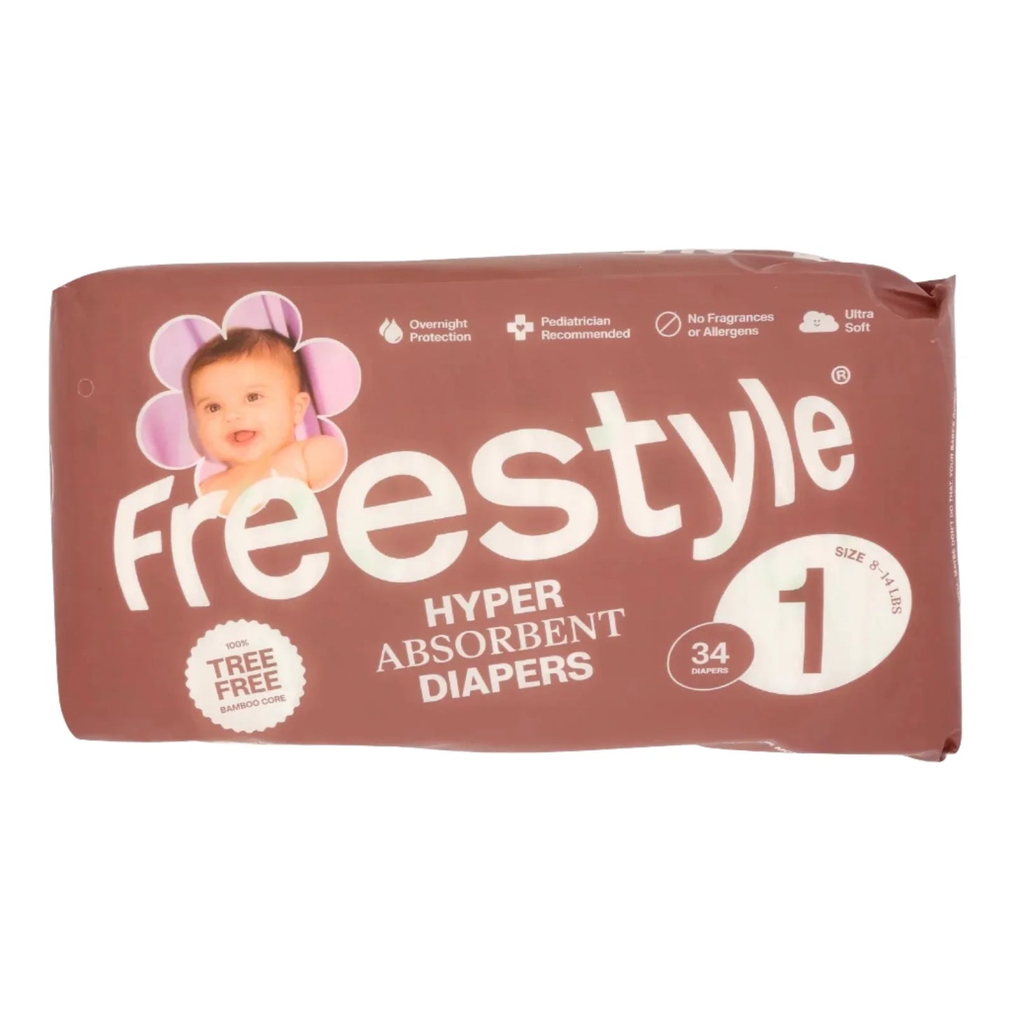 Freestyle Baby Diapers - Size 1, 34 Ct - Value Pack of 6