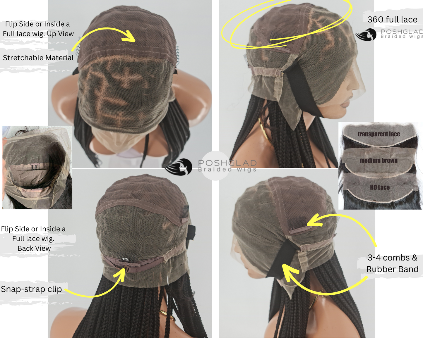 Knotless Braid Wig, Dark Honey Blond, Swiss Full Lace, Glueless - Helen