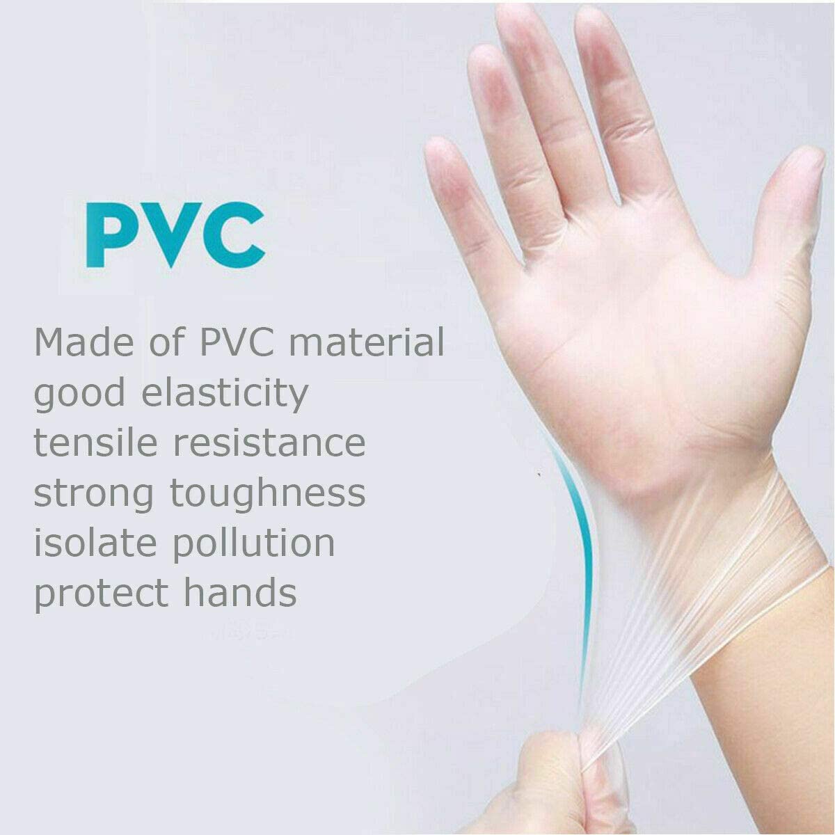 General Purpose Clear Vinyl Disposable Gloves Medium 50 pairs /100 pcs /Box by VistaShops
