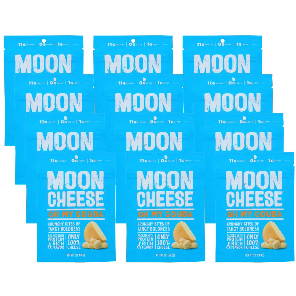 Moon Cheese Gouda Dehydrated Cheese Snack, Case of 12, 2 oz
