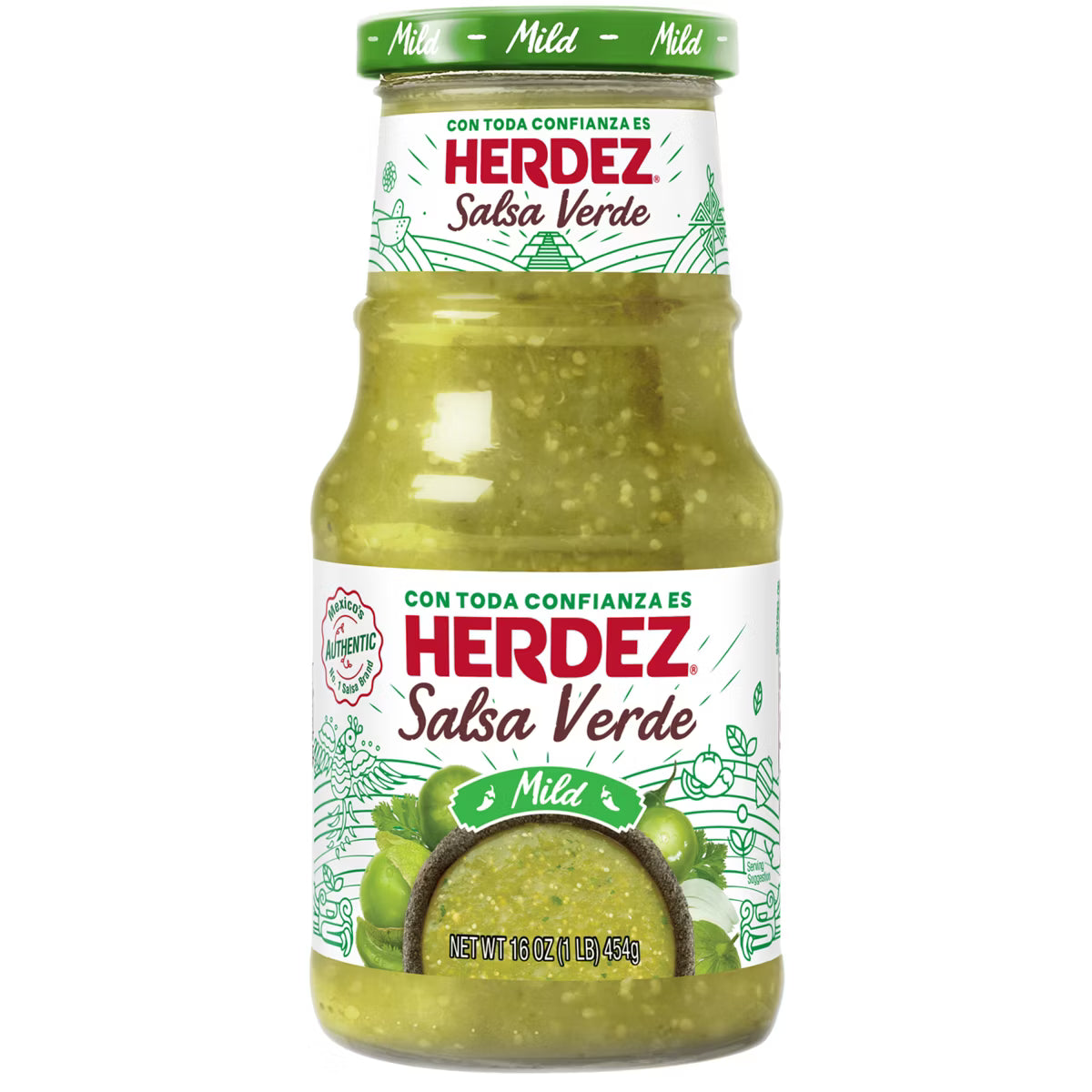Herdez Salsa Verde, Mild,  16 Oz, Pack of 12