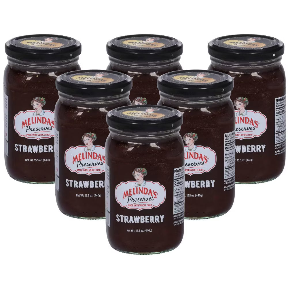 Melinda's Strawberry Preserves 15.5 Oz Pack of 6