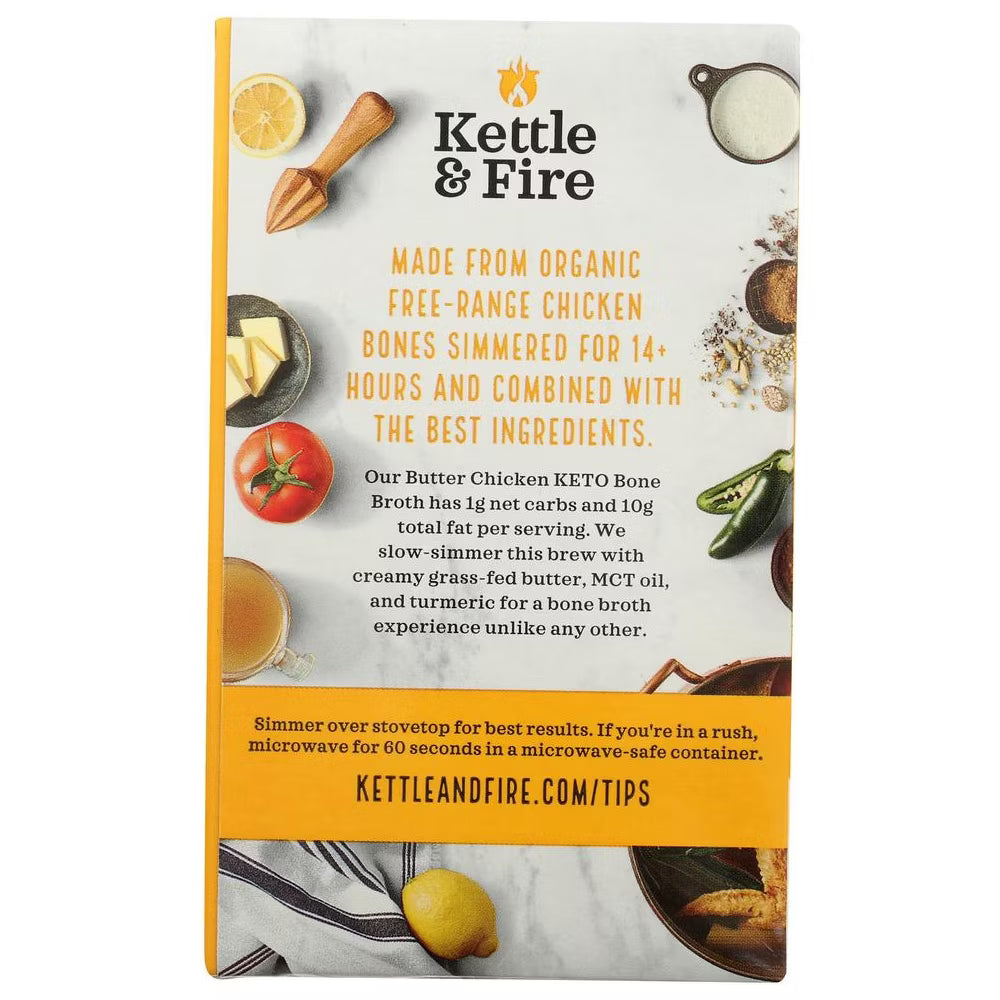 Kettle and Fire, Keto Bone Broth Butter Chicken, Case of 6, 16.9 Oz