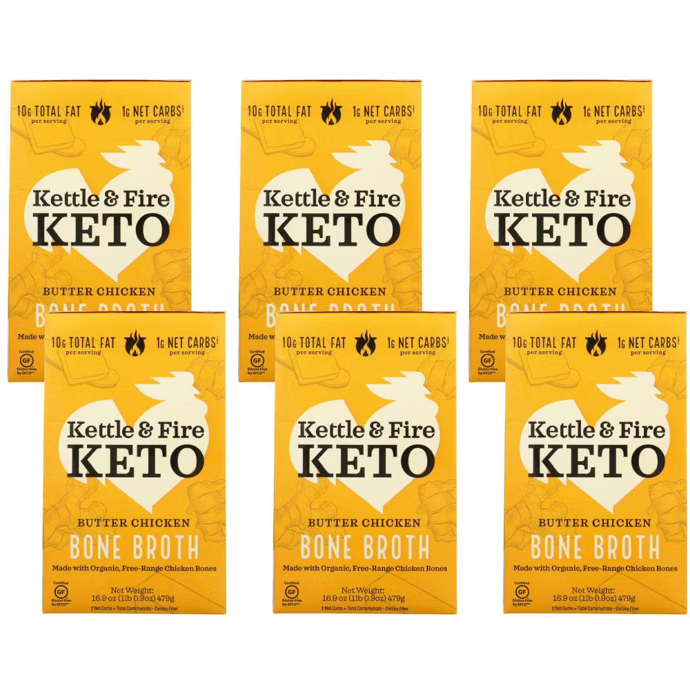 Kettle and Fire, Keto Bone Broth Butter Chicken, Case of 6, 16.9 Oz