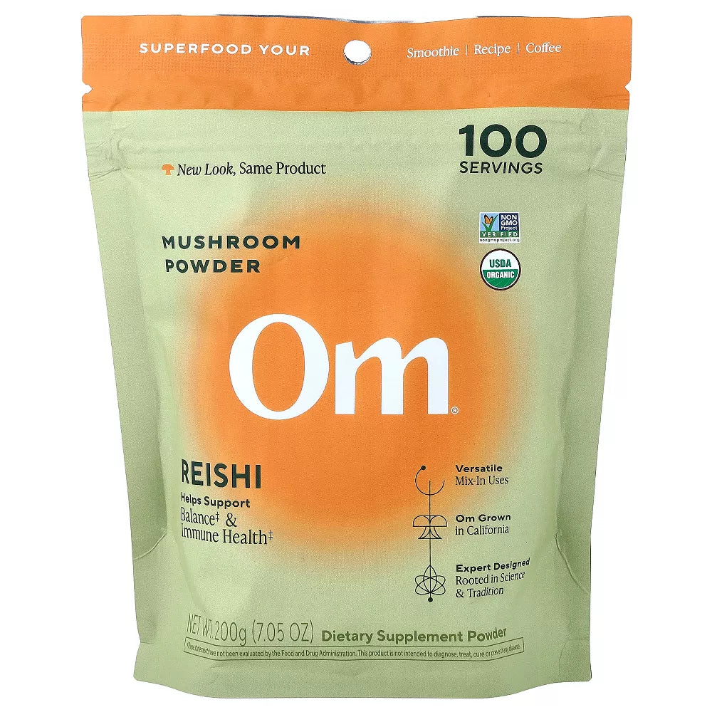 Om Reishi Organic Mushroom Powder, 7.05 Oz. (200g)