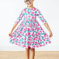 SALE Garden Glow 3/4 Sleeve Pocket Twirl Dress