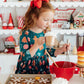 Gingerbread House 3/4 Sleeve Pocket Twirl Dress