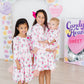 Gingham Bows 3/4 Sleeve Flutter Twirl Bodysuit