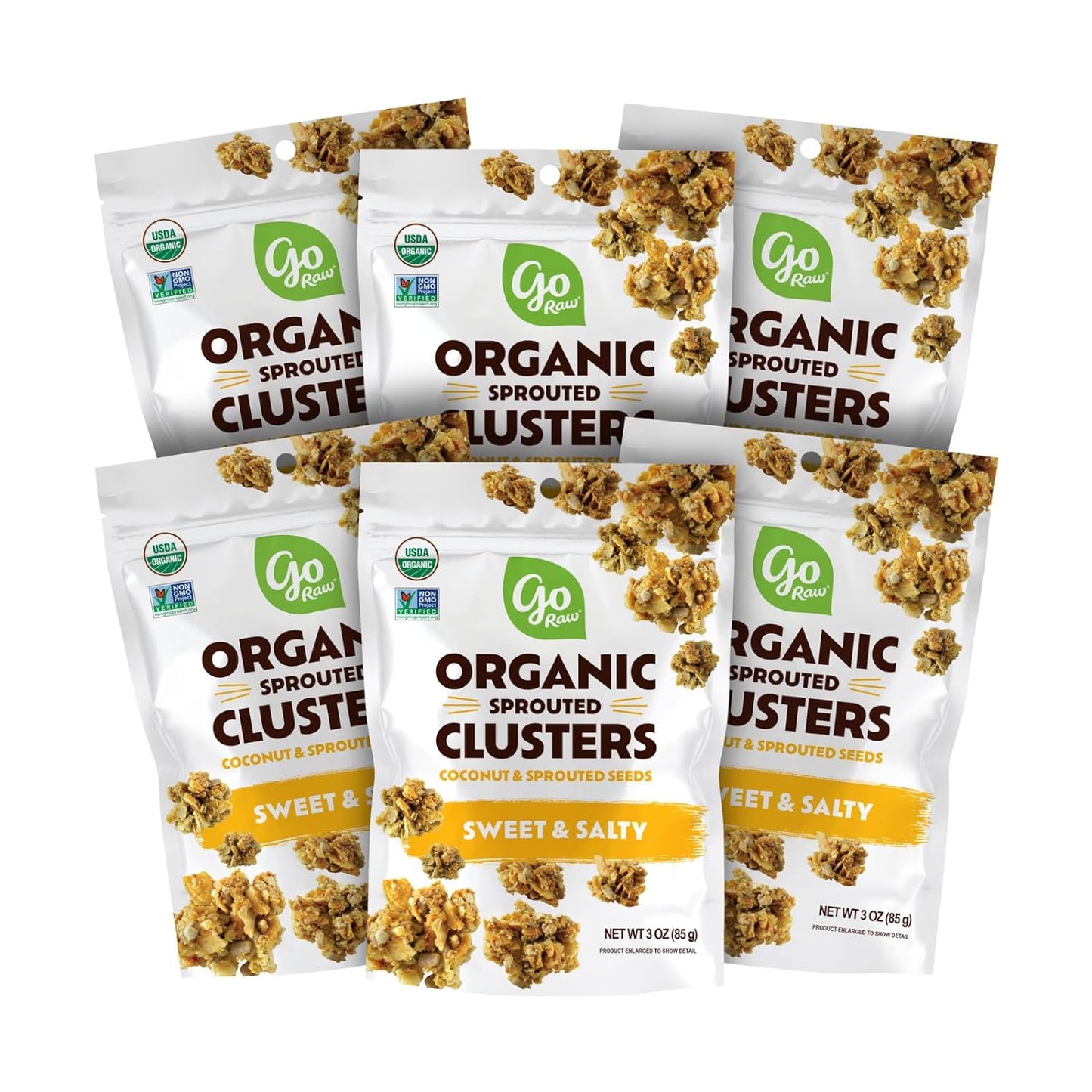 Go Raw Sweet Salt Coconut Clusters - 3 Oz, Pack of 6