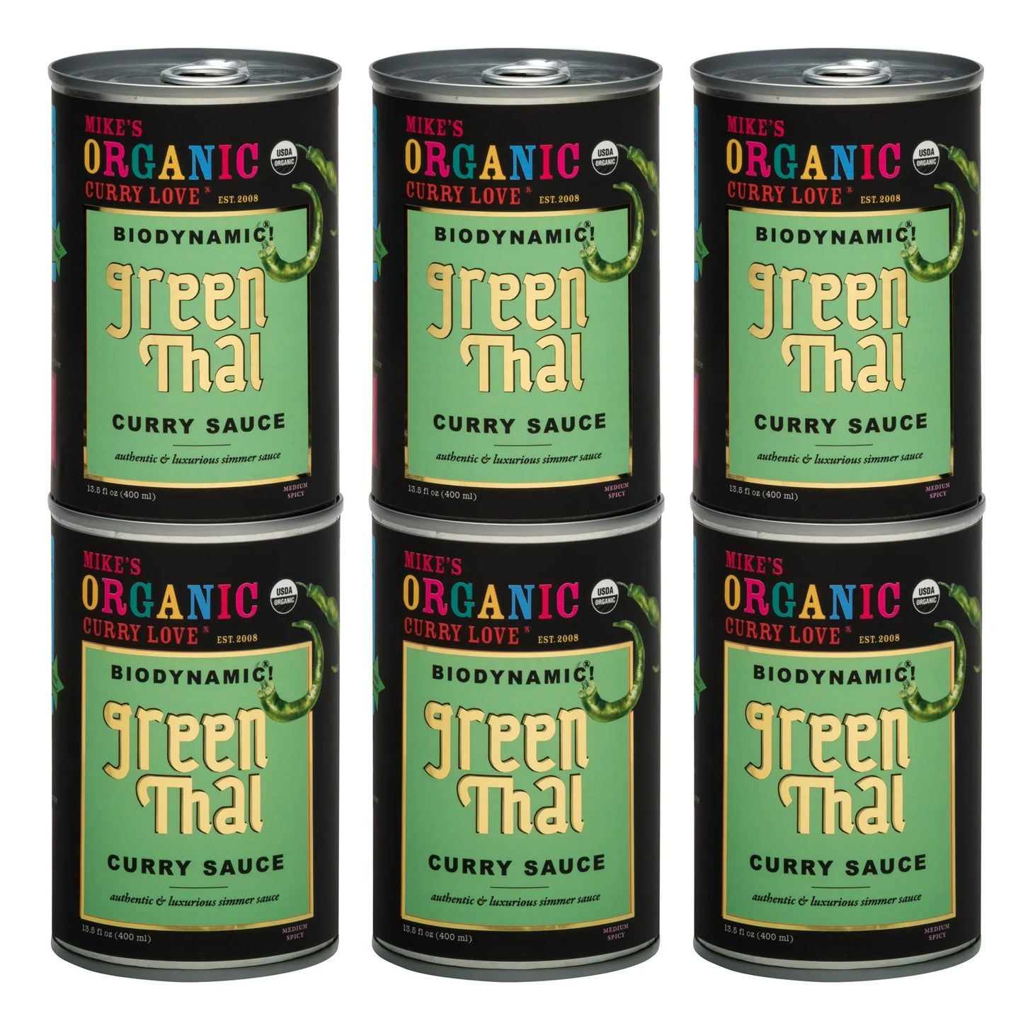 Mike's Organic Curry Love - Green Thai Curry, 13.5 fl oz (Pack of 6) - Organic Thai Curry