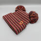 Haakwear Double Pom Pom, H Stitch Beanie, Multi Color Hat