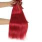 Red & Blonde Highlight Straight Bundles with Closure | 3 Pcs Brazilian Remy Human Hair Weave Extensions