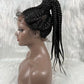 24" Box Braids 360 Lace Front Wig | Ponytail Style | Baby Hair | Synthetic African Braiding Hair