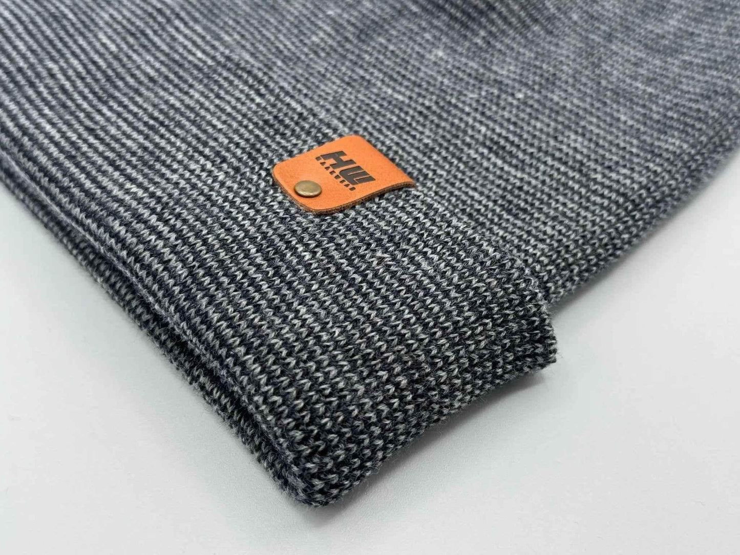 HAAKWEAR Traditional Classic Fusion Cuffed Beanie - Gray / Denim, Made in USA
