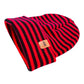 HAAKWEAR Traditional Classic RORO Cuffed Beanie / Hat - Black / Red, Made in USA