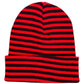 HAAKWEAR Traditional Classic RORO Cuffed Beanie / Hat - Black / Red, Made in USA