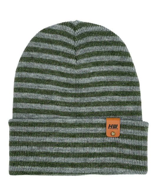 HAAKWEAR Traditional Classic RORO Cuffed Beanie / Hat - Gray / Green, Made in USA