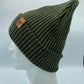 Haakwear Cuffed Wide Ribbed Striped Beanie, Contrast, Black and Green