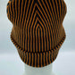 Haakwear Cuffed Wide Ribbed Striped Beanie, Contrast, Black and Orange