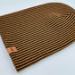 Haakwear Cuffed Wide Ribbed Striped Beanie, Contrast, Black and Orange